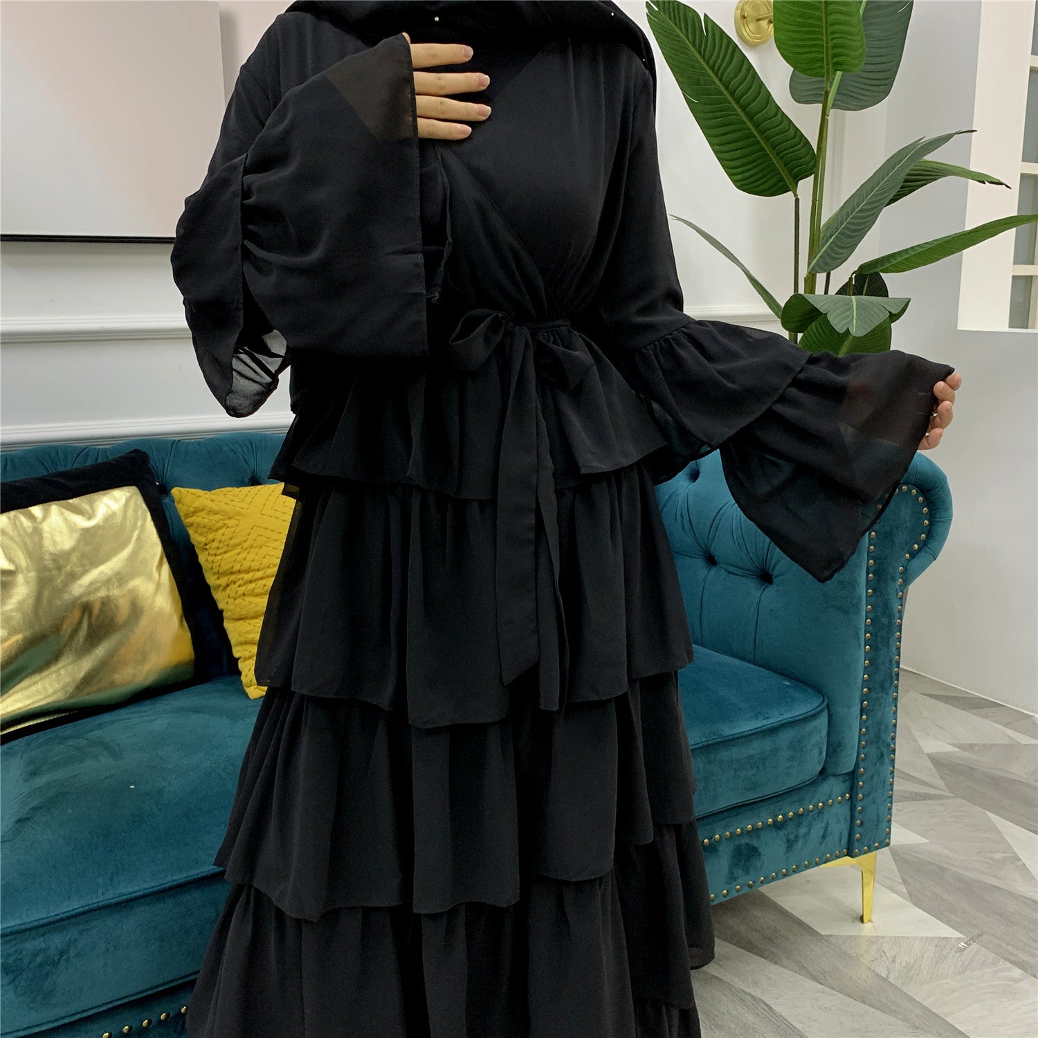 Autumn Winter New Large Size v-Neck Party Cake Skirt