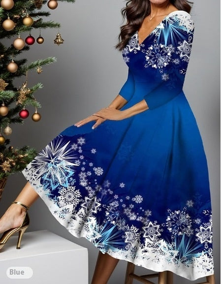 Long Sleeve Dress V-neck Plus Size Women's Clothing Mohsin Aziz