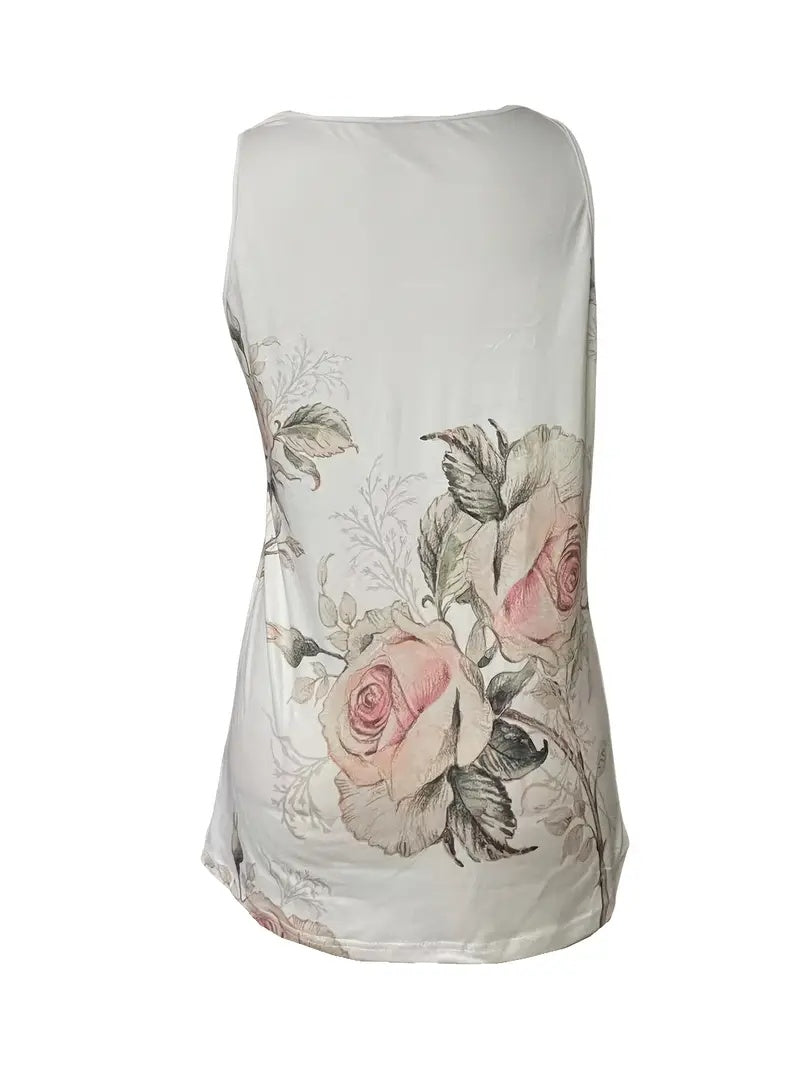 New Sleeveless Fashion Print Vest Button-down Top For Summer Mohsin Aziz