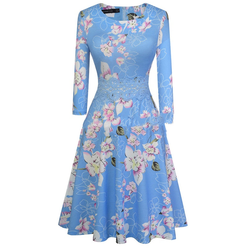 Dress Slim Fit Slimming Round Neck Sleeve Mohsin Aziz