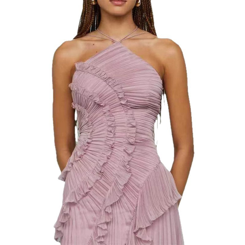 Womens New Fashion Strapless Sexy Backless Slit Tassel Elegant Dress