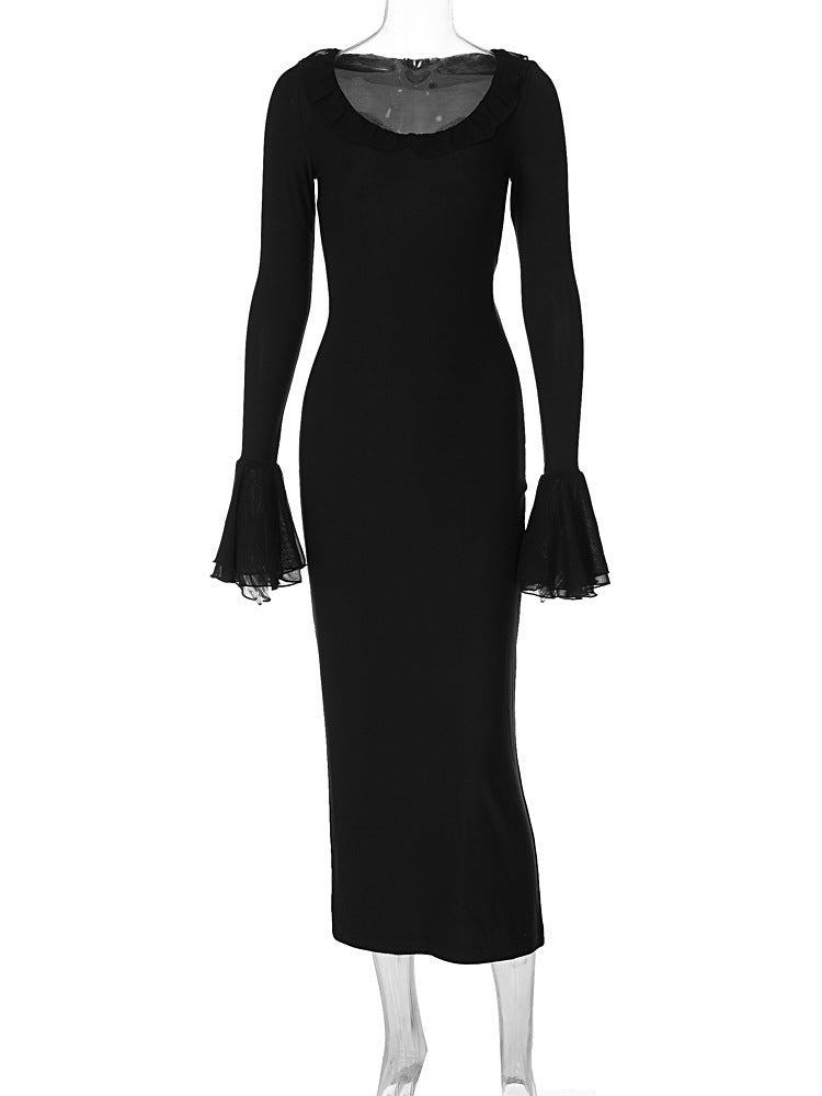 All-matching Scoop Petal Long Sleeve Dress High Waist Mohsin Aziz